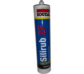 Нейтральный силиконовый герметик Soudal Силируб 2F серый, 300 мл 158938 