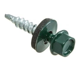 Кровельные саморезы с буром Стройбат 4,8x28 темно-зеленый 300 шт 115780 