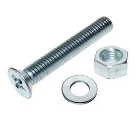 Винт Tech-Krep DIN965 с потайной головкой, оцинкованный M6х30 + гайка + шайба 8 шт - пакет Tech 114067 