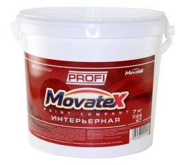 Водоэмульсионная интерьерная краска Movatex PROFI супербелая, моющаяся, 7 кг Т04682 