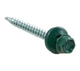 Кровельные саморезы с буром Стройбат 4,8x35 темно-зеленый 100 шт. 203621 