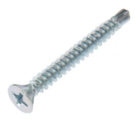 Оконный саморез KRANZ сверло 3,9x35, белый цинк, 500 шт. KR-01-3722-0013 