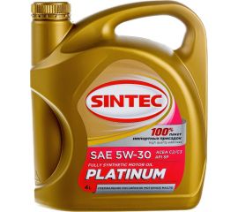 Моторное синтетическое масло Sintec PLATINUM SAE 5W-30 API SP, ACEA C2/C3, 4 л 801993 