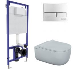 Комплект-инсталляция Berges NOVUM кнопка L3, унитаз EGO XL Rimless 043203 