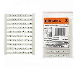 Маркеры для ЗНИ TDM с нумерацией №№ 1-10 100 шт SQ0803-0027 
