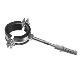 Хомут с резиновым уплотнителем, шурупом и дюбелем Tech-Krep 2-1/2, 73-80мм, 1шт - пакет 137019 