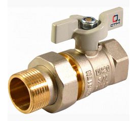 Шаровой кран СТМ СТАНДАРТ 3/4"", с накидной гайкой, бабочка CWAFM034 