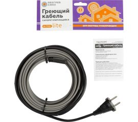 Греющий саморегулирующийся кабель Обогрев Люкс Lite на трубу, 15 метров 11015 