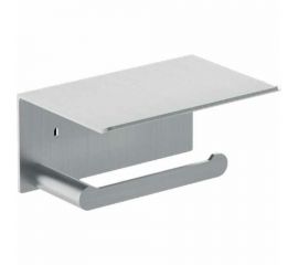 Держатель для туалетной бумаги Nofer Verona с полочкой для мобильного телефона, матовый 16876.S 