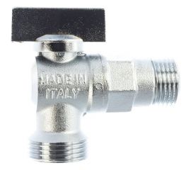 Шаровой кран FORNARA угловой, латунь, хpом, бабочка, Н-Н, 1/2х3/4 10976 