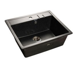 Мраморная мойка GRANFEST QUADRO GF-Q--560 одна чаша 558*498 мм черный GF-Q--560 