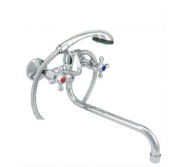 Смеситель Istok ванно-душевой life с длинным S-изливом, керамические кран-буксы 0402.417 