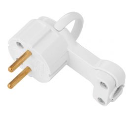 Угловая плоская вилка Bylectrica с откидным кольцом, без земли, 6А, В6-060 