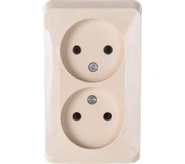 Двухместная розетка Schneider Electric ОП Этюд 16А IP20 без заземл. кремовая PA16-005K 
