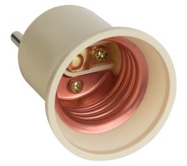 Карболитовый переходник REV вилка-Е27 белый 24637 4 