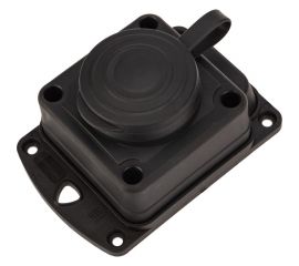 Штепсельная влагозащищенная стационарная розетка PROCONNECT открытой установки, 2P+PE 230V, 16 А, IP44 каучук 111-111-4 