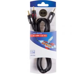 Кабель стерео REXANT 3.5 мм - 2RCA 1.5м Gold 06-3004 