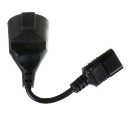 Кабель-переходник ExeGate UPS-розетка Power EC-3/0.75mm2, 10A, медь, черный, 0.15м 280681 