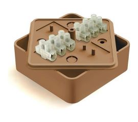 Распределительная коробка GREENEL с клеммной колодкой 75х75х28мм ОРЕХ GE41216-14 