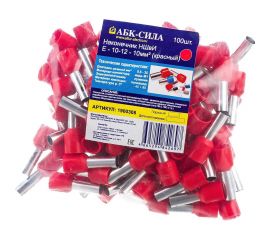 Наконечник НШвИ АБК-СИЛА Е-1012 -10мм2 красный 100шт 1900308 
