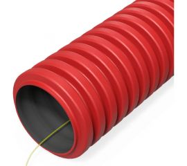 Гибкая гофрированная двустенная труба ПНД Промрукав тип 450 SN34 с зондом красная d32 100м PR15.0250 