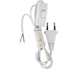 Сетевой шнур СПб УПП-5 с вилкой и проходным выключателем шввп 2x0,5 белый 1,7м 99927943 