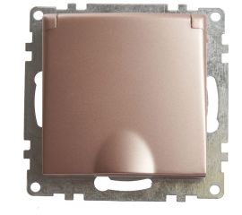 1-местная розетка STEKKER с заземлением с крышкой (механизм), GLS16-7112-02, 250В, 16А с защитной шторкой, 39594 