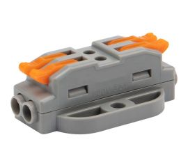 Проходная клемма REXANT СМК 2 полюса 0,08-4 мм2 с монтажной площадкой серая 5 шт 07-6262-5 