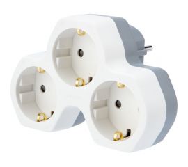 Электрический тройник REXANT с заземлением и защитными шторками 16 А белый 11-1088 