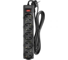 Сетевой фильтр Cbr 5 евророзеток длина кабеля 5 метров цвет чёрный пакет CSF 2505-5.0 Black PC 