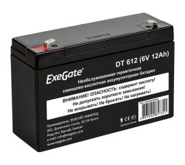 Батарея аккумуляторная АКБ DT 612 6V 12Ah, клеммы F1 ExeGate 234537 