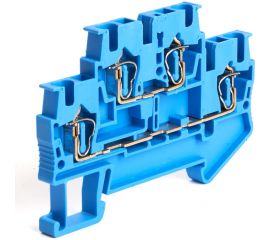 Самозажимной зажим STEKKER 4-проводной проходной 2 уровня ЗНИ - 2,5, JXB ST 2,5, синий LD555-2-25 39973 