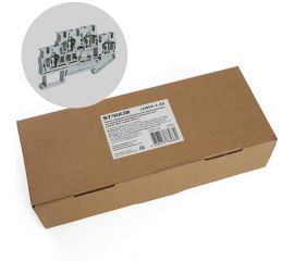 Самозажимной 4-проводной проходной зажим STEKKER 2 уровня ЗНИ - 2,5, JXB ST 2,5, серый LD555-1-25, 100шт, 39967 