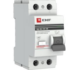 Электромеханическое устройство защитного отключения EKF ВД-100 2P 63А 30мА тип (АС) PROxima elcb-2-63-30-em-pro 