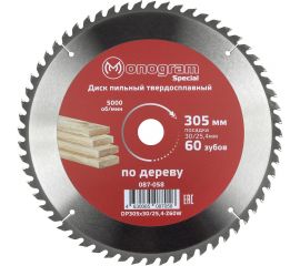 Диск пильный твердосплавный Special (305х30/25.4 мм; 60 зубов) MONOGRAM 087-058 