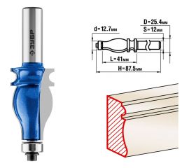 Кромочная фигурная фреза ЗУБР Профессионал №5, 25.4x41 мм 28716-25.4 