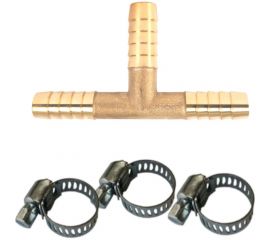 Наконечник латунный Т-образный 6 мм + 3 хомута Профитт 4823518 