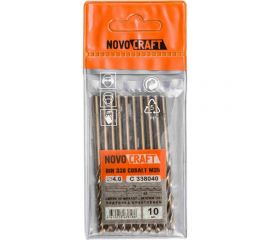 Сверло среднее по металлу (10 шт; 4х75х43 мм; Кобальт M35; DIN 338) Novocraft C338040 