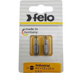 Бита плоская шлицевая 4.0x0.8x25 мм, серия Industrial, 2 шт в блистере Felo 02041036 