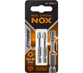 Бита торсионная STRONG (2 шт; TX30х50 мм; карта; E6.3) NOX 339305-2 