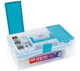 Ящик для инструмента Tayg №16 прозрачный, с лотком, 400x217x166 мм 112591 