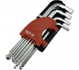 Набор шестигранных ключей YATO 10 штук, 2,0-12мм, с шаром YT-0509 