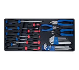 Набор отверток, плоскогубцев и Г-образных шестигранников (ложемент, 29 предметов) KING TONY 9-90129CR 