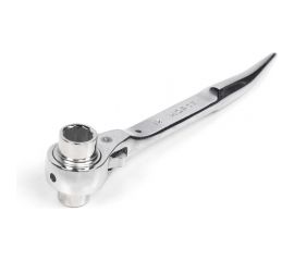 Хромированный торцевой трещоточный укороченный ключ HORTZ 10х12 HOR 121322 