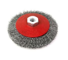 Щетка коническая 120 мм, М14, гофрированная сталь 0.35 мм для УШМ SIT 0175 