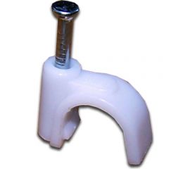 Кабельная клипса TWT круглая, диаметр 8 мм, 100 шт., белая CLR-08 