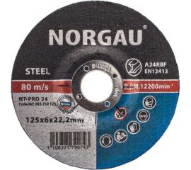 Диск шлифовальный по стали NT-PRO 24 (125x6х22.2 мм) NORGAU 083250125 