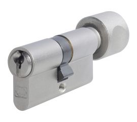 Цилиндр DOORLOCK DL Standard Z30xK30 мм PN матовый никель с поворотной кнопкой, 3 ключа 72036 