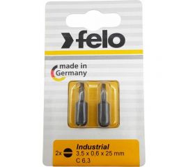 Бита плоская шлицевая 3.5x0.6x25 мм серия Industrial, 2 шт в блистере Felo 02031036 