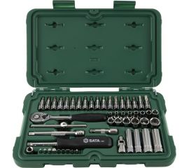 Набор метрических торцевых головок под вороток Sata 1/4 дюйма 52 шт 09002 